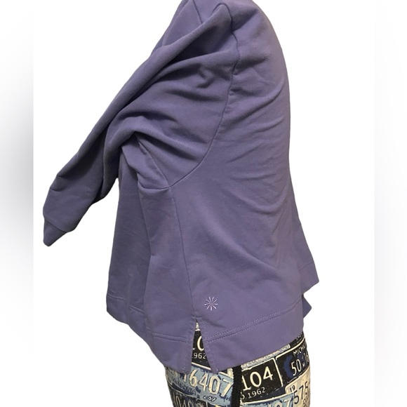 Athleta S Retroterry Polo Sweatshirt Small Dark Adonis (Purple) - Picture 8 of 10